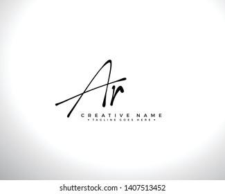 A R AR initial handwriting logo template vector.  signature logo concept.txt