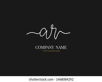 A R AR Initial handwriting logo design with circle. Beautyful design handwritten logo for fashion, team, wedding, luxury logo.