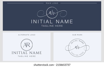 A R AR Initial handwriting signature logo template vector. Hand lettering for designs