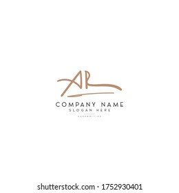A R ar initial letter handcrafted or handwriting logo design template