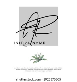 Ein R AR Initial Brief Handschrift und Unterschrift Logo. Schönheit, Vektoranfängliches Logo .Mode, Boutique, Blumen und botanisch