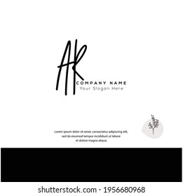 A R AR Initial letter handwriting and signature logo. Beauty vector initial logo .Fashion, boutique, floral and botanical