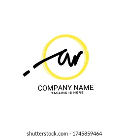 a r ar initial logo handwriting template vector