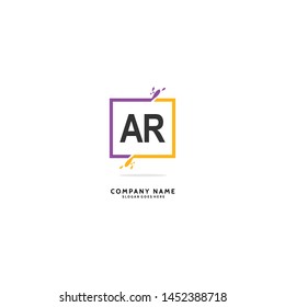 A R AR Initial logo template vector
