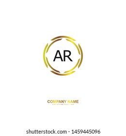 A R AR initial logo template vector