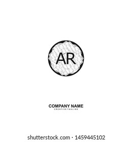 A R AR initial logo template vector