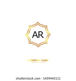 A R AR initial logo template vector