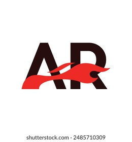 A R AR logo monogram with fire shape combination vector template, Graphic Alphabet Symbol for Corporate Business Identity