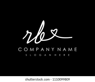 R B Initial handwriting logo vector