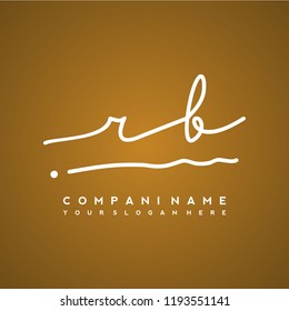 R B Initial handwriting logo vector