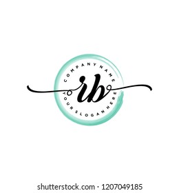 R B Initial handwriting logo vector.