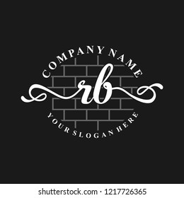 R B Initial handwriting logo vector. Hand lettering for designs.