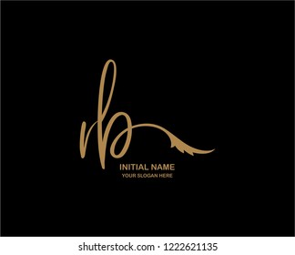 R B Initial Handwriting Logo Template