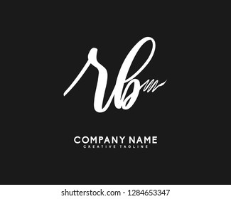 R B Initial Handwriting Logo Template Vector