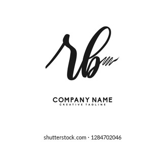 R B Initial Handwriting Logo Template Vector