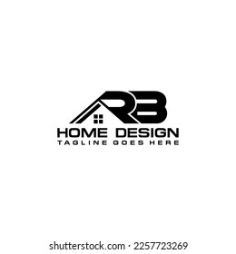 R B diseño de vectores de logotipo inicial de vivienda o inmobiliario versiones en blanco y negro