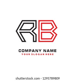 R B initial letter, modern logo design template vector 