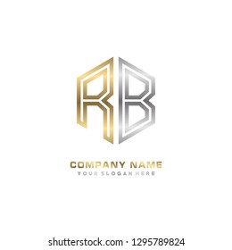 R B initial letter, modern logo design template vector 