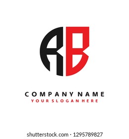 R B initial letter, modern logo design template vector 