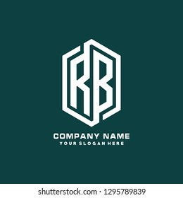 R B initial letter, modern logo design template vector 