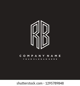 R B initial letter, modern logo design template vector 