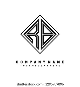 R B initial letter, modern logo design template vector 