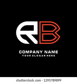 R B initial letter, modern logo design template vector 