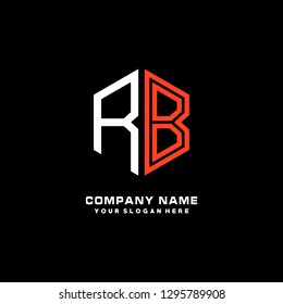 R B initial letter, modern logo design template vector 