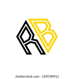 R B initial letter, modern logo design template vector 