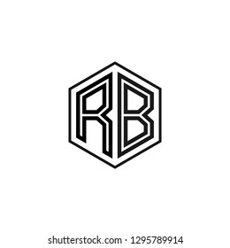 R B initial letter, modern logo design template vector 