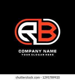 R B initial letter, modern logo design template vector 