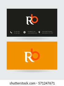 R & B Letter logo design vector element with Business card