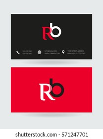 R & B Letter logo design vector element with Business card