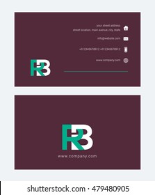 R B Letter logo vector with Business card template