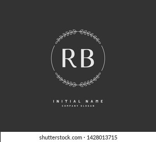R B RB Beauty vector initial logo, handwriting logo of initial signature, wedding, fashion, jewerly, boutique, floral and botanical with creative template for any company or business.