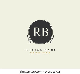 R B RB Beauty vector initial logo, handwriting logo of initial signature, wedding, fashion, jewerly, boutique, floral and botanical with creative template for any company or business.