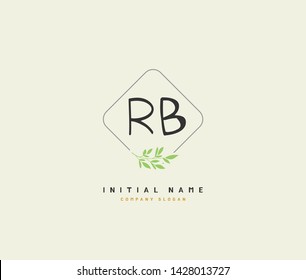 R B RB Beauty vector initial logo, handwriting logo of initial signature, wedding, fashion, jewerly, boutique, floral and botanical with creative template for any company or business.