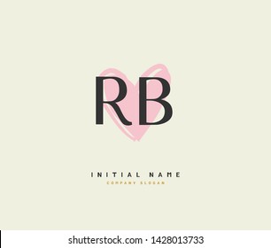 R B RB Beauty vector initial logo, handwriting logo of initial signature, wedding, fashion, jewerly, boutique, floral and botanical with creative template for any company or business.