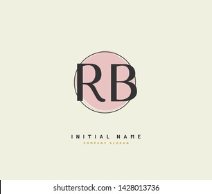 R B RB Beauty vector initial logo, handwriting logo of initial signature, wedding, fashion, jewerly, boutique, floral and botanical with creative template for any company or business.