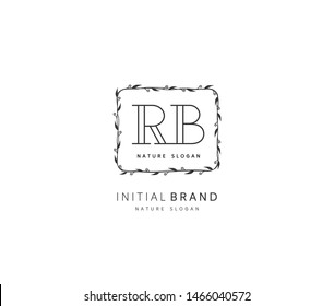 R B RB Beauty vector initial logo, handwriting logo of initial signature, wedding, fashion, jewerly, boutique, floral and botanical with creative template for any company or business.