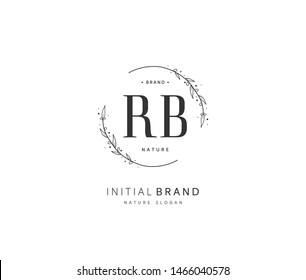 R B RB Beauty vector initial logo, handwriting logo of initial signature, wedding, fashion, jewerly, boutique, floral and botanical with creative template for any company or business.