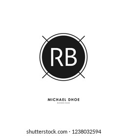 R B RB Initial logo letter with minimalist concept. Vector with scandinavian style logo.