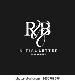 R & B / RB logo initial vector mark. Initial letter R and B RB logo luxury vector logo template.