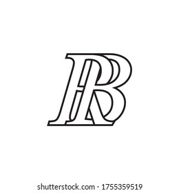 R B diseño de logotipo de líneas de letra serif