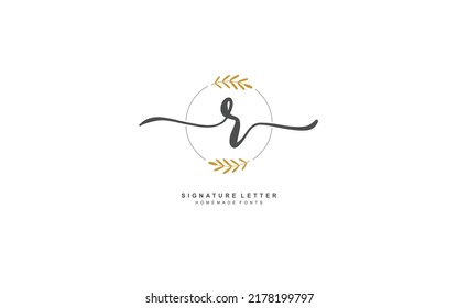 R beauty floral logo design inspiration. Vector letter wedding template design for brand.