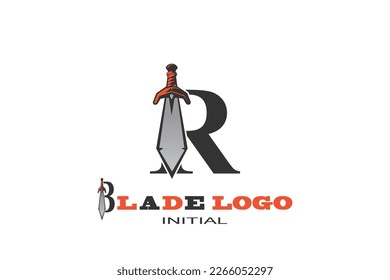 R blade Letter logo template for your branding.