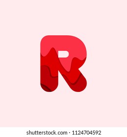 R Blood Font Vector Template Design Illustration