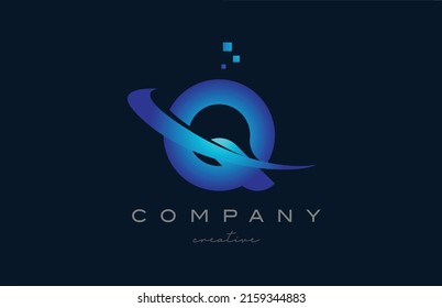 R blue alphabet letter logo icon. Creative design template for business and company with swoosh