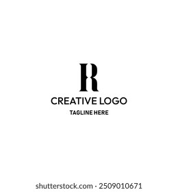 R Brand Name. White Background.
