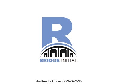 R modelo de logotipo de carta puente para su marca.

